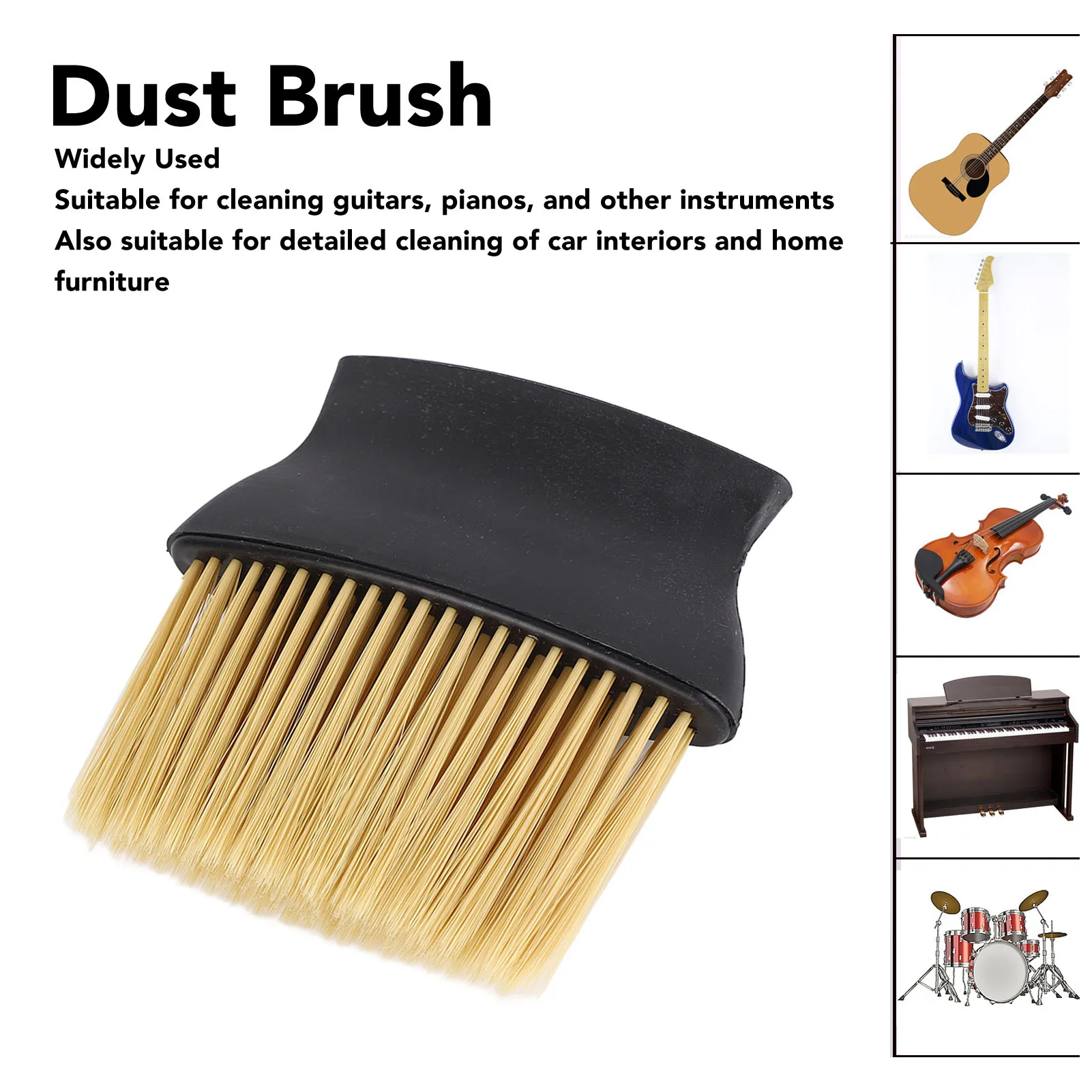 Dust Brush Soft Nylon Bristles Anti Scratch Delicate Cleaning Brush Dusting Tool For Instrument Auto Interior