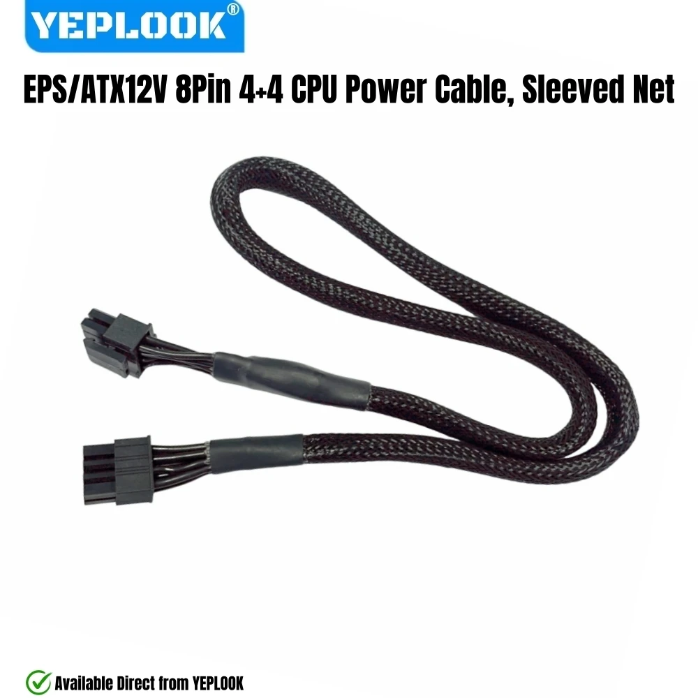 

YEPLOOK EPS/ATX12V 8Pin 4+4Pin CPU Power Cable for Corsair SF750, SF600, SF450 SF Type 4 Modular Power, 18AWG Sleeved Net 60CM