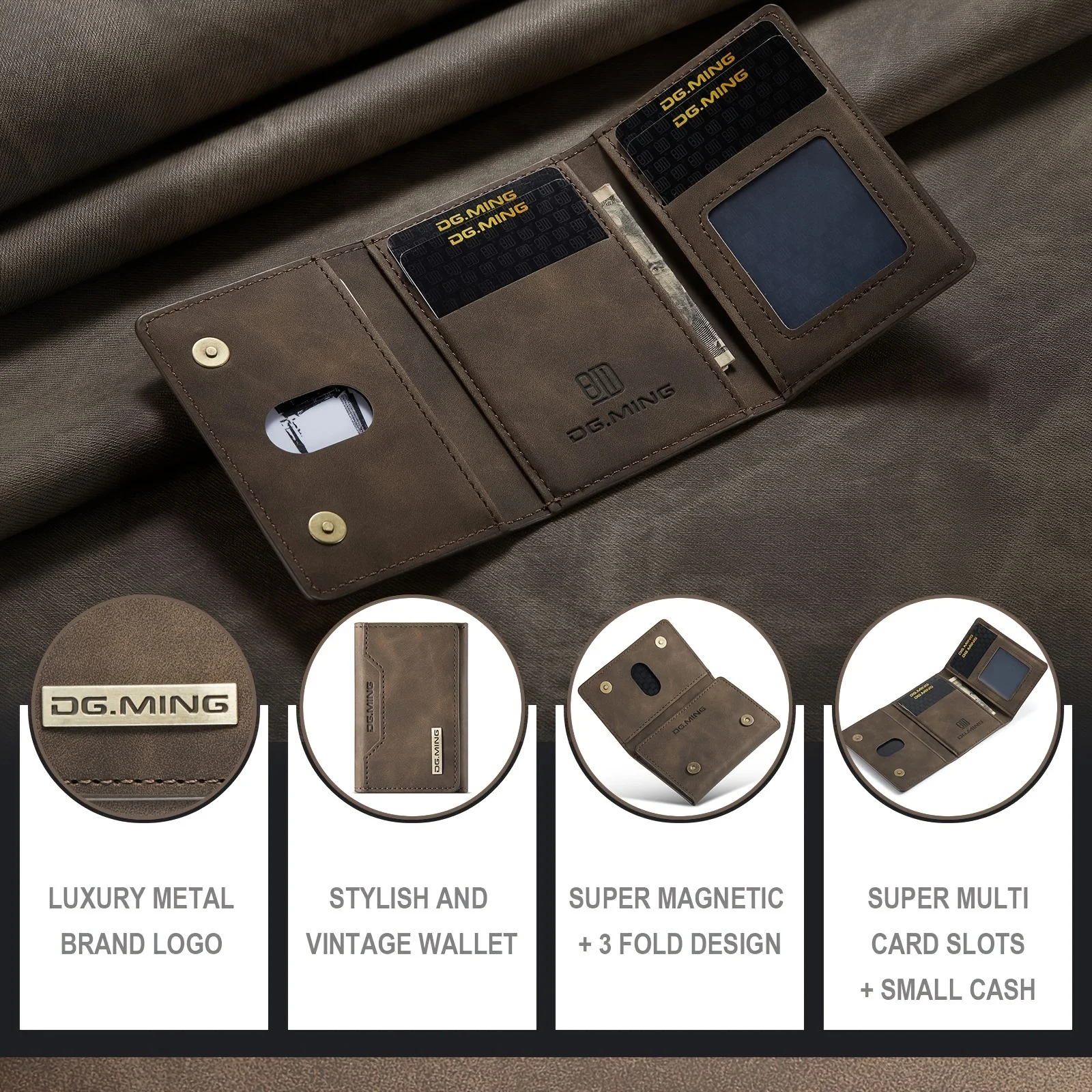 1pc Men's RFID Blocking Business Card Holder, Large Capacity Multiple Card Slots Wallet With Transparent Pocket, Three-fold