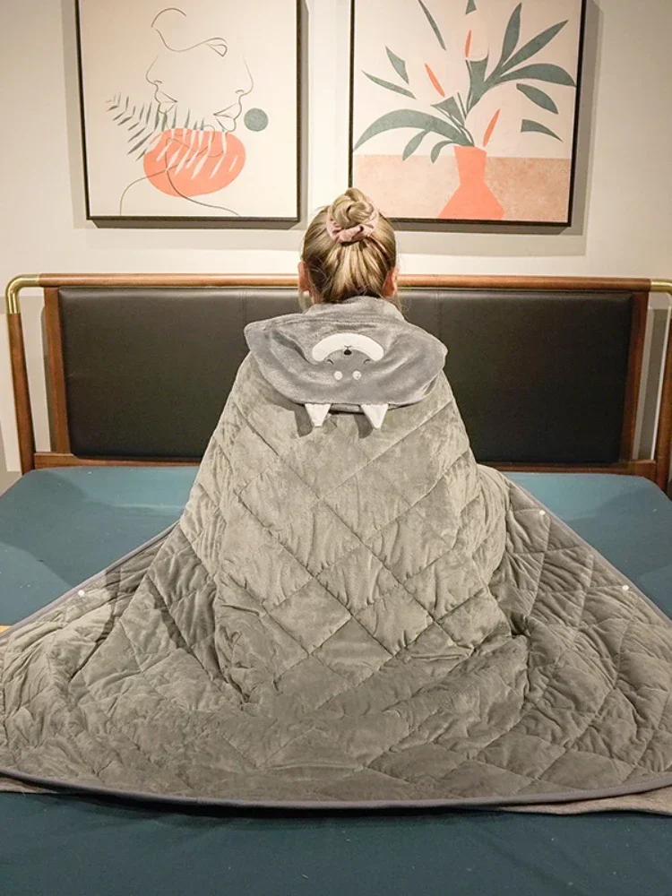 Thickened shawl blanket, cloak, hooded , office nap , air conditioning , student dormitory, lazy cloak