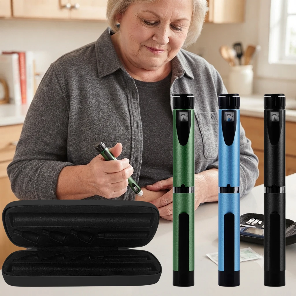 Reusable Peptide Injector Pen With Storge Box, Reusable Insulin Injection Pen for V1 V2, Beauty Dosing Pen, Fit 3ml Cartridge