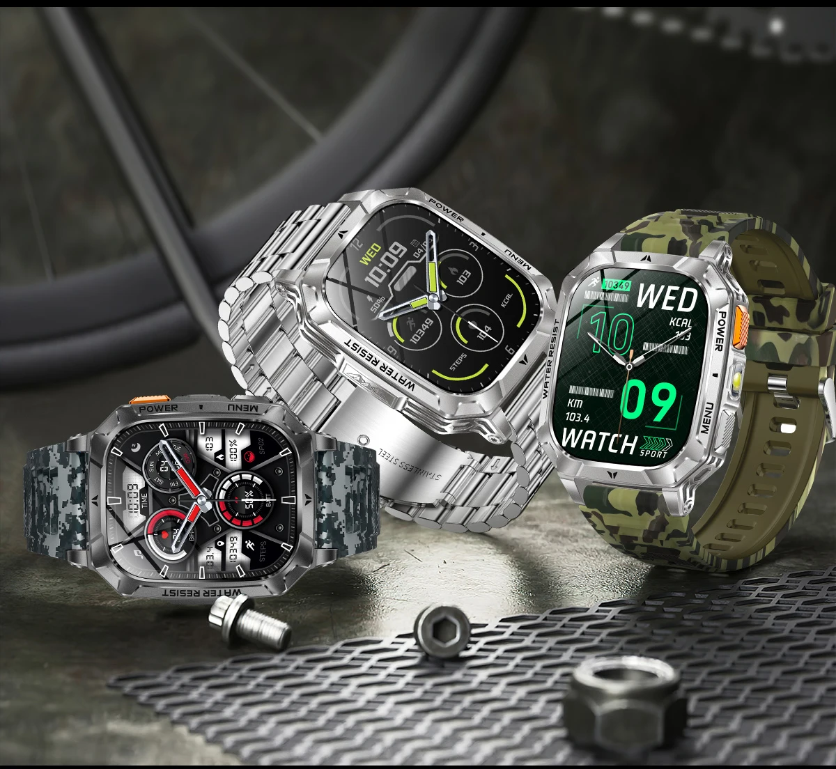 Lige Militärische Herren Smartwatch Mit Gesundheitsmonitor_voghion.com