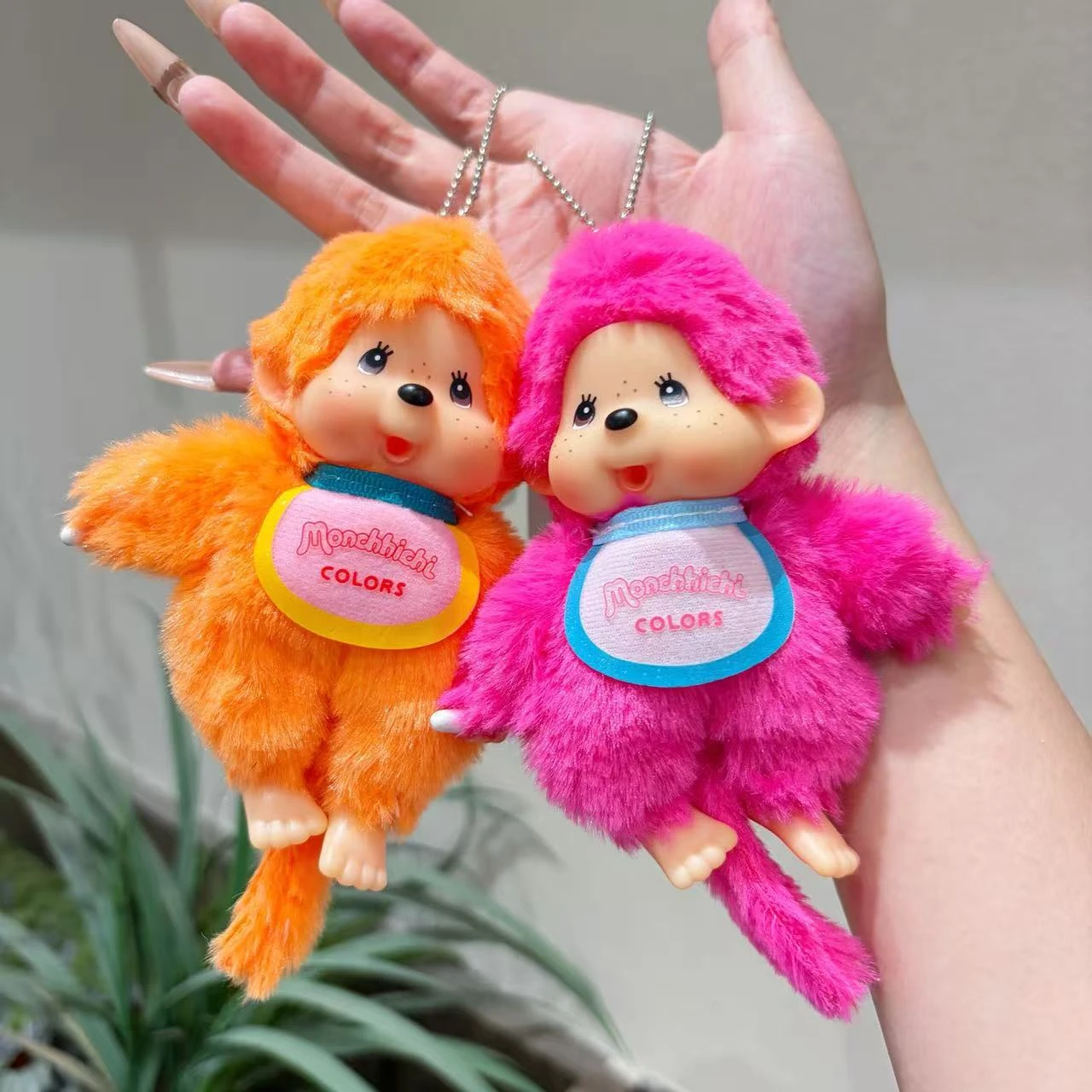 Cute Monchhichi plush Keychain Birthday Party Gift Monchhichi Hanging Pendant for Bags Cartoon Pendant
