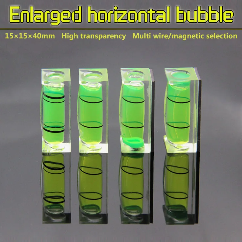 High precision acrylic square horizontal bubble 4015 large magnetic mini level bubble universal bubble