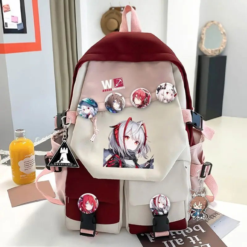 Arknights Anime Game Collaboration Merchandise Amiya Unisex Elementary And Middle Backpack Large Capacity School Bag Anime