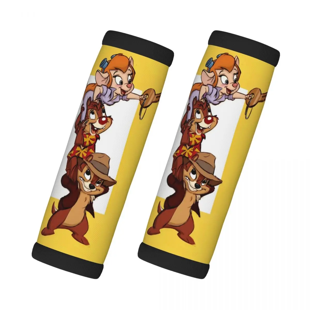 

Custom Cartoon Chip And Dale 2 Pcs Luggage Handle Wrap Soft Grip Handle Cover Comfortable Neoprene Suitcase Identifier Travel