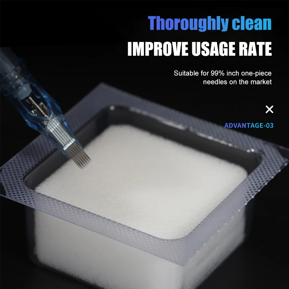 New Disposable Square Tattoo Needle Cleaning Sponge Dip Foam Cup Tattoo Supplies Accessory Scope of Application Integral Needle