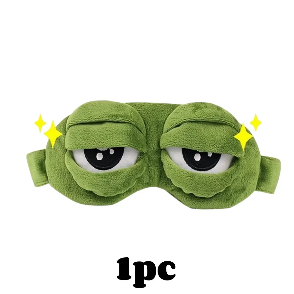 3D Frosch Schlaf Maske Natürliche Schlaf Eyeshade Frauen Männer Kreative Cartoon Weiche Tragbare Augenbinde Reise Büro Augenklappe – Detail 7