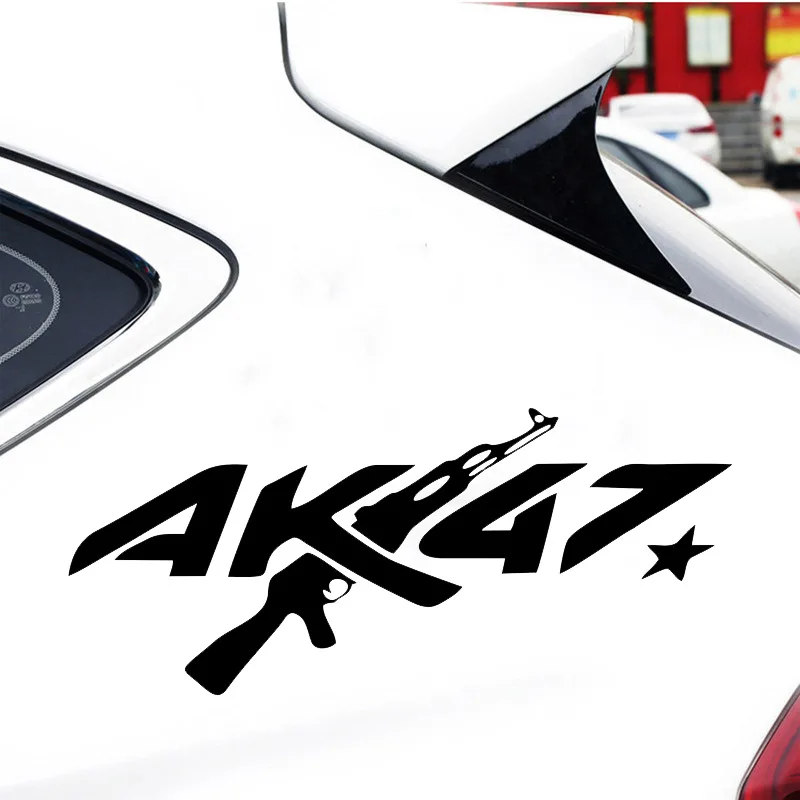 Personalised Creative AK47 Waterproof Vinyl Sticker Universal For Car Bumper Window Motorcycle Laptop Wall Decor Accessories