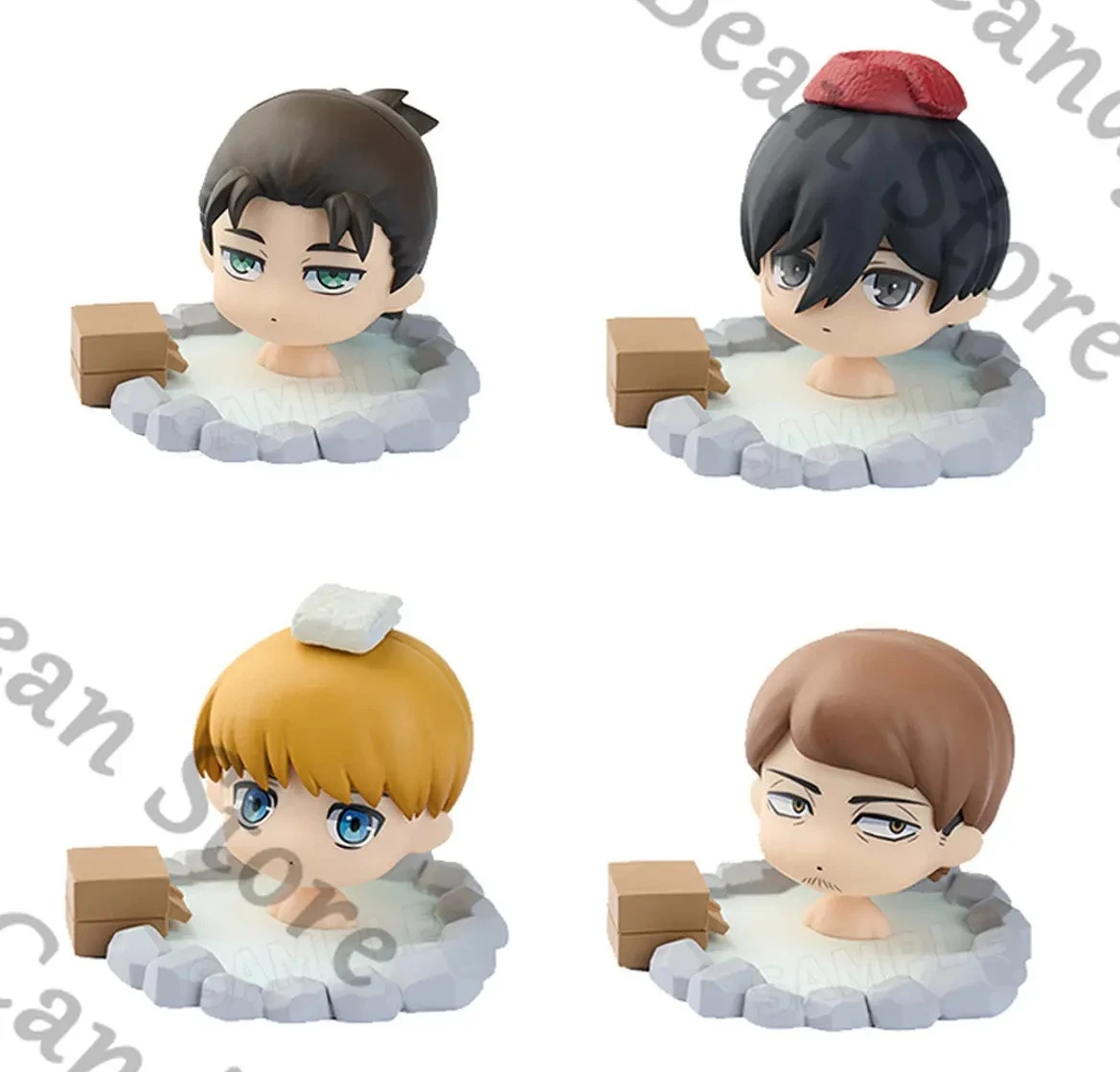 genuine-attack-on-titan-anime-levi-ackerman-hange-zoe-jean-kirstein-mikasa-cosplay-garage-kits-cartoon-figurine-model-ornament