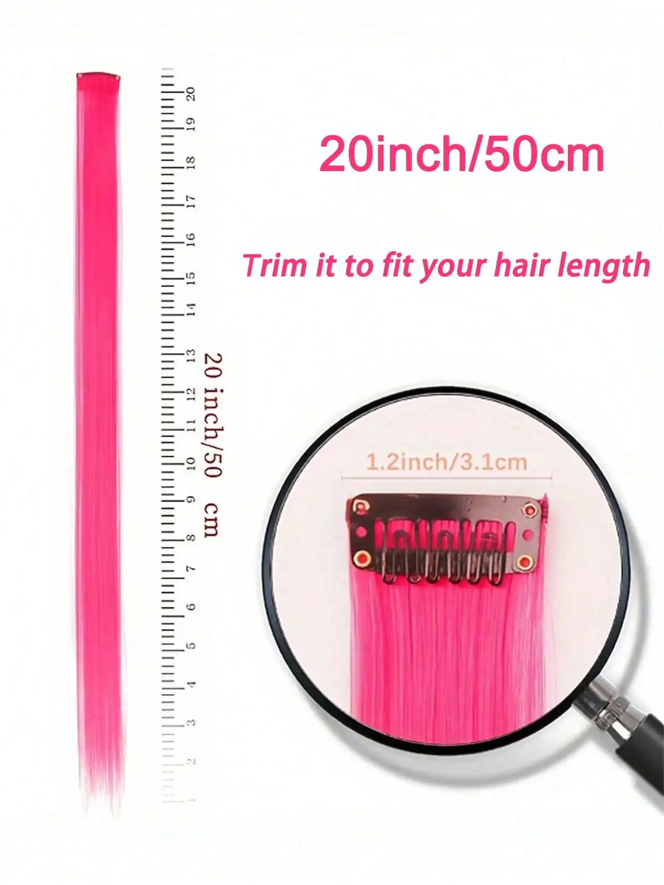 10개 멀티컬러 헤어 익스텐션 하이라이트 헤어 클립 인조 헤어 익스텐션 스트레이트 헤어피스 여성용 코스프레 파티용