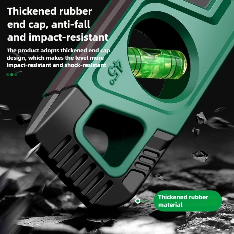 ثلاثة مسطرة مستوى الفقاعات 0 °   45 °   90 °   مقياس أفقي صغير 230 مم، أدوات مستوى الميل المغناطيسية المقاومة للصدمات