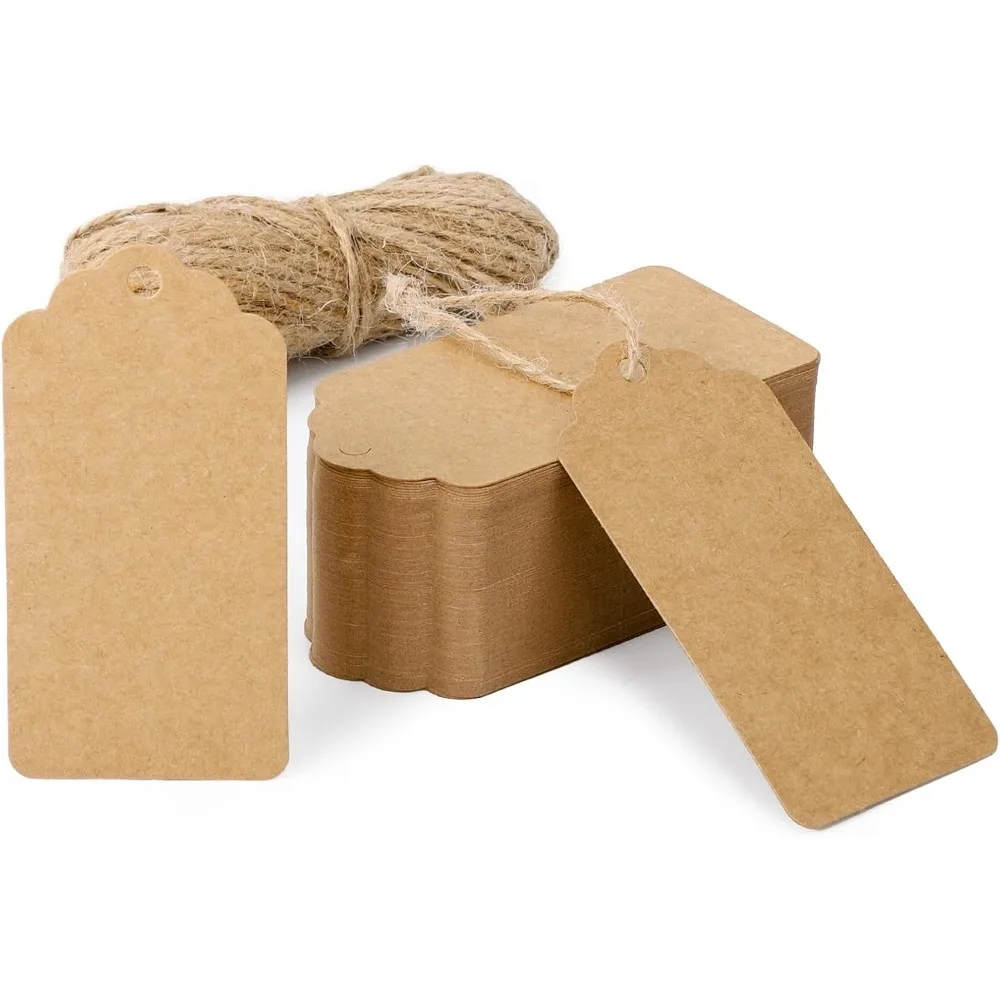 تسمية جديدة 100 قطعة 5*3 سنتيمتر التعبئة والتغليف براون كرافت ورقة العلامات DIY بها بنفسك التقوقع التسمية هدية الزفاف تزيين العلامة #1