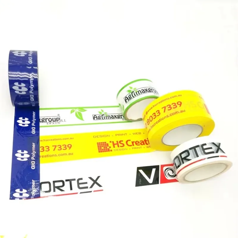 Logo Printed BOPP Adhesive Packing Tape Single 48mm 66m Acrylic Pressure Sensitive for Carton Sealing Company Logo Printed