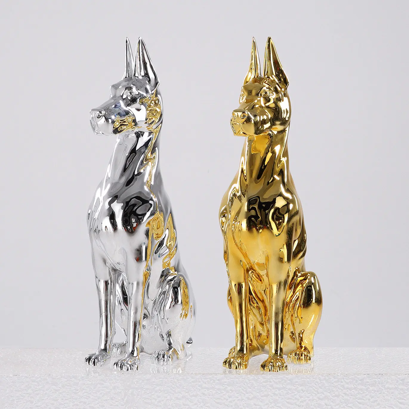 

XL Luxury French Bulldog Electroplated Decoration TV Cabinet Living Room Large Floor Dog Ornament