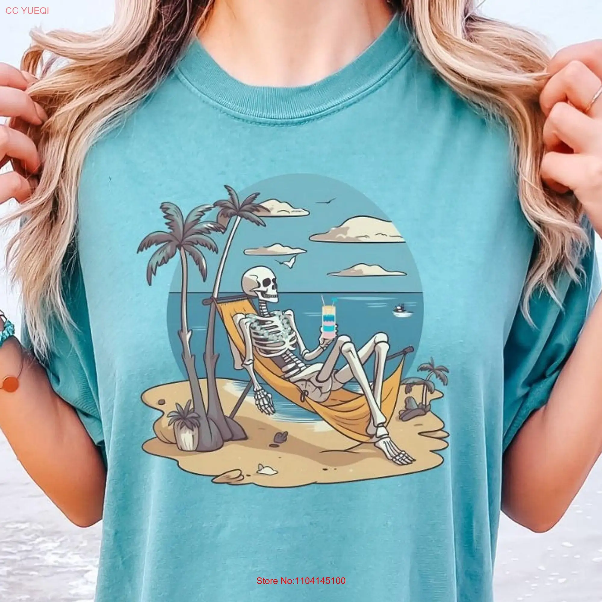 Summer Skeleton Comfort Colors T Shirt Vacation Beach Out of Office Vacay Mode Vibes Swimsuit Coverup