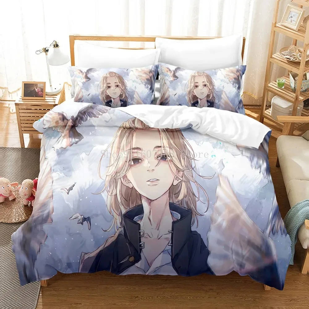 Anime Bedding Sets Tokyo Revengers USEuropeUK Size Quilt Bed Cover Pillow Case 2-3 Pieces Sets Adult Children Duvet Cover