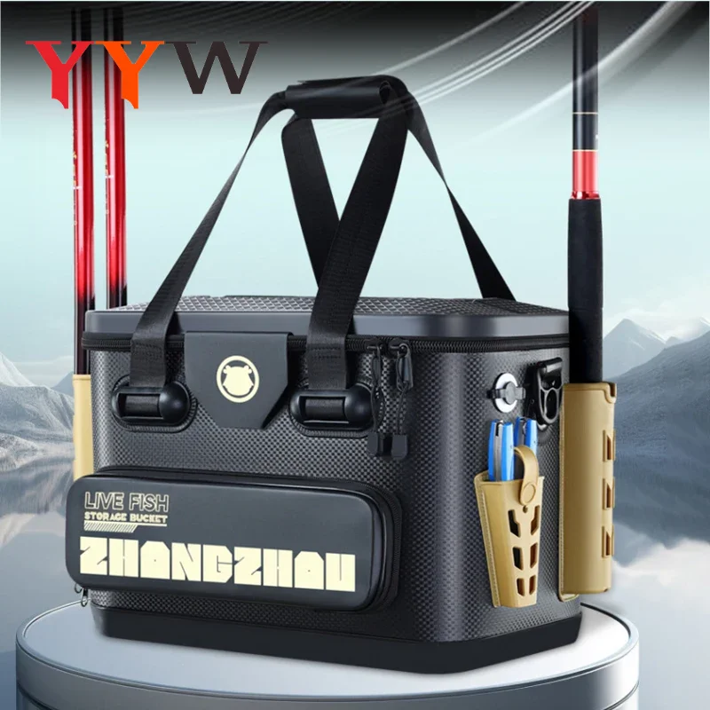 

Fishing Barrel Live Fish Box EVA Multifunctional Fishing Hook Stop Beads Box Large Capacity Portable Thickened Fishing Bucket