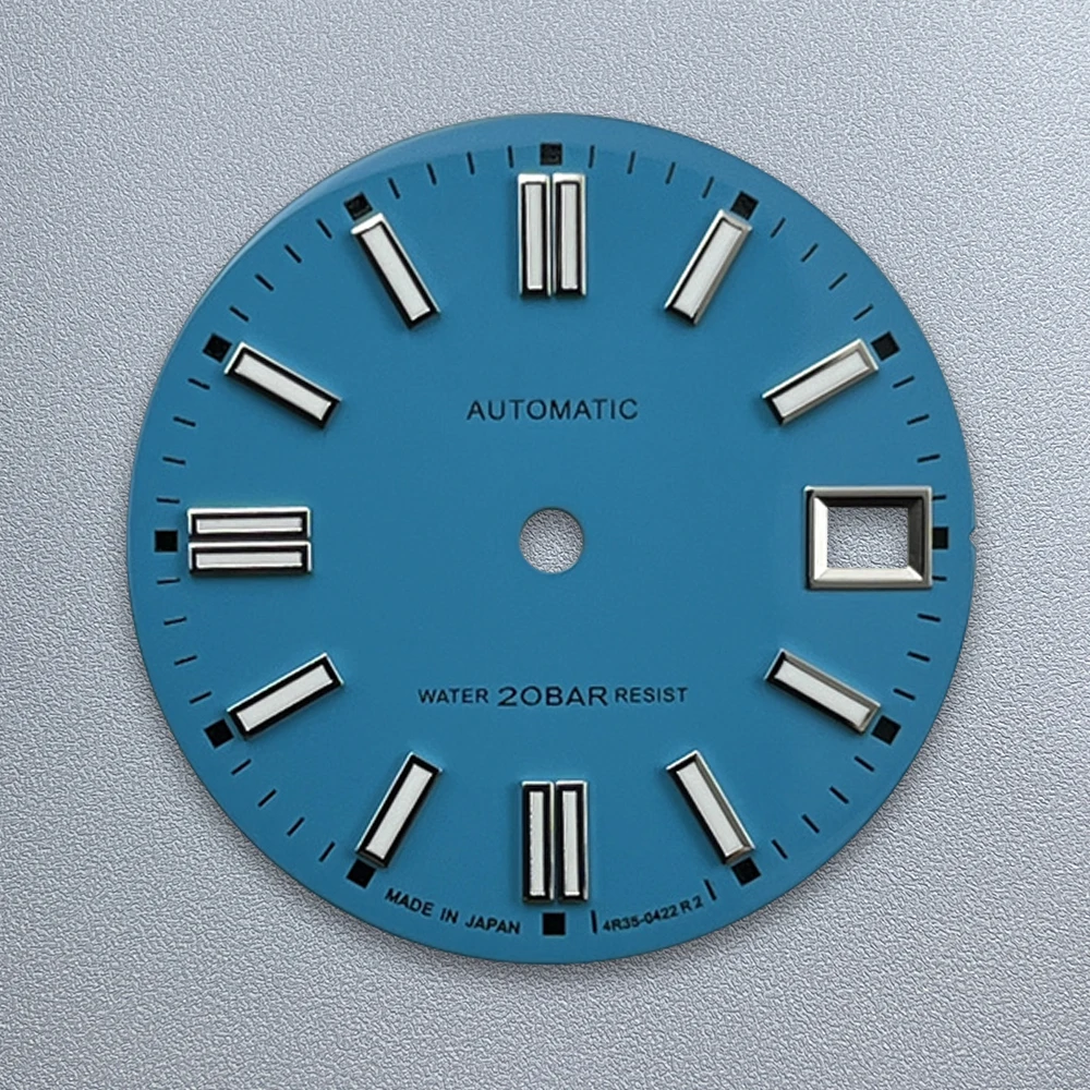 Матовый циферблат с логотипом S, 28,5 мм, подходит для NH35/NH36/4R/7S, японский механизм, зеленый светящийся высококачественный модификация часов, аксессуары