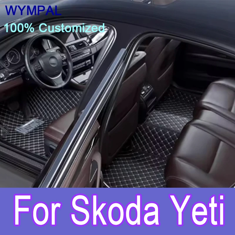 

Luxury Custom Automotive Car Floor Mats For Skoda Yeti 2014 2015 2016 2017 Auto Luxury Leather Men Women Car Mats Full Coverage