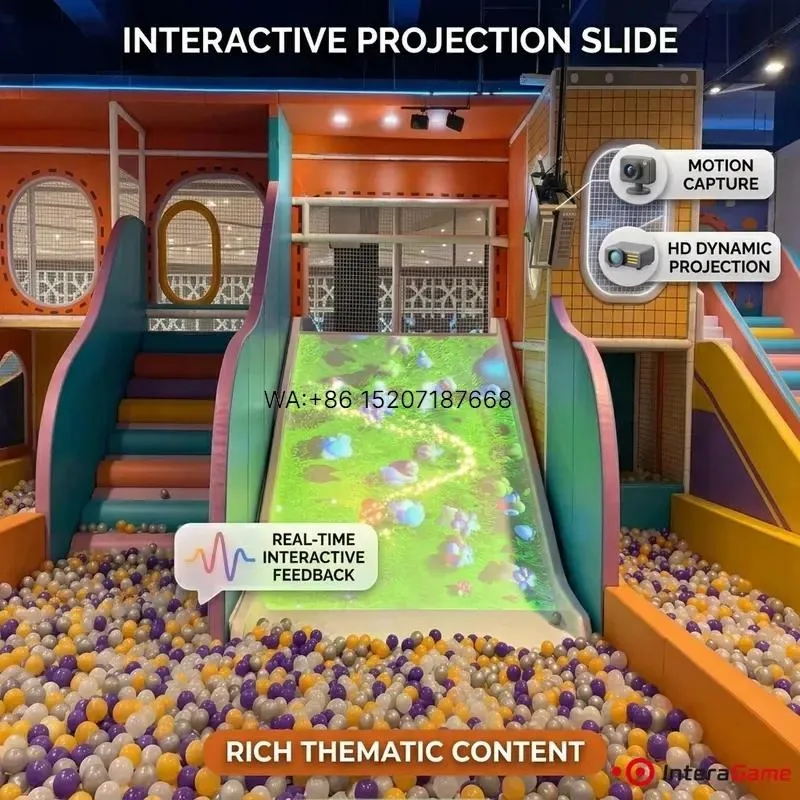 Wmwmnu for Interactive Projection Slide Game Equipment Indoor Digital Slide Playground System for Kids Entertainment Centers