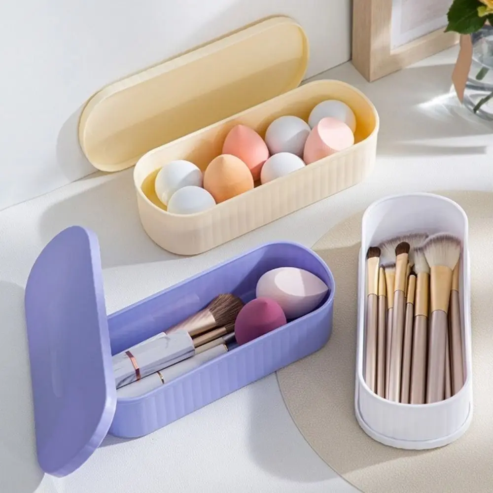 

3-in-1 Makeup Brush Cleaning Box Drain Sponge Storage Beauty Egg Drying Rack Scrub Cup with Drying Holder