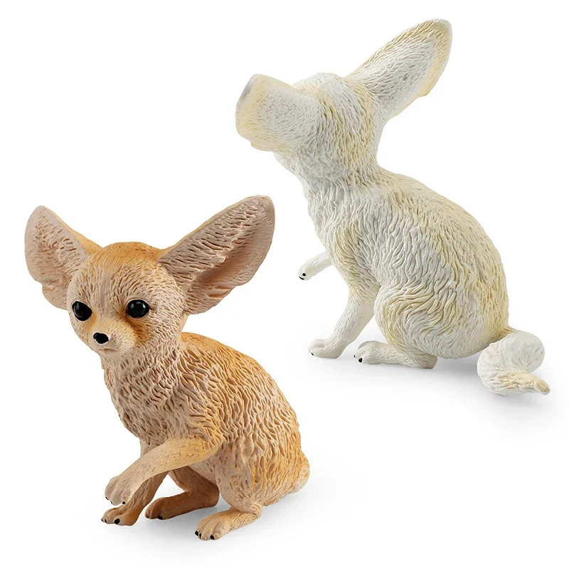 Figuras de raposa selvagem para crianças, fofas, florestas, animais, fennec, raposa, ornamento, brinquedos educativos