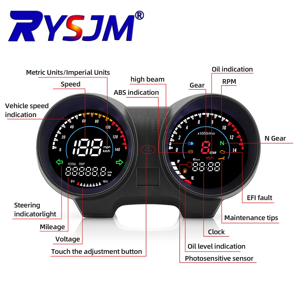 オートバイ電子計器パネルオイルレベル表示走行距離電圧ブラジル用-titan-150-ホンダ-cg150-fan150-2010-2012