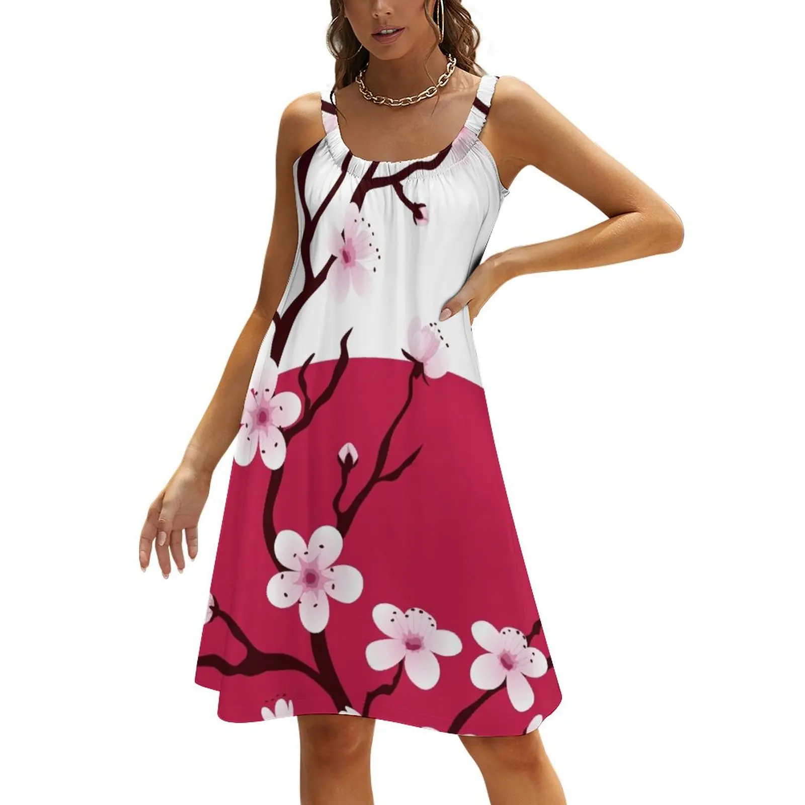 

Japanese Cherry Blossom Sunset Beach Sling Skirt Women's dresses dresses for women 2024