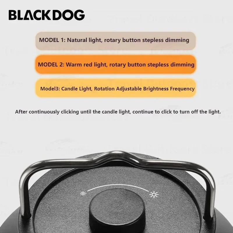 Imagem -03 - Blackdog-lâmpada Led Recarregável Portátil Camping Lanterna Jardim ao ar Livre Iluminação Impermeável Modos de Luz 6000ma Ferramenta Ultralight