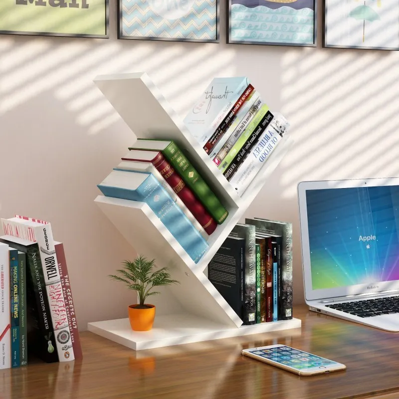 Corner Bookshelf Magazine Racks Vanity Organizer Office Creativity Magazine Racks Bookcase Artificial Board Furniture Полк MHSNJ