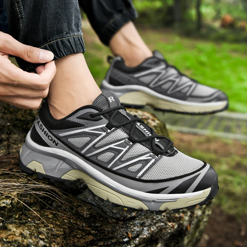 2024 Autumn Hiking Shoes Men Designer White Sneakers Outdoor Non-slip Casual Jogging Platform Shoes Sapatos Casuais Masculinos