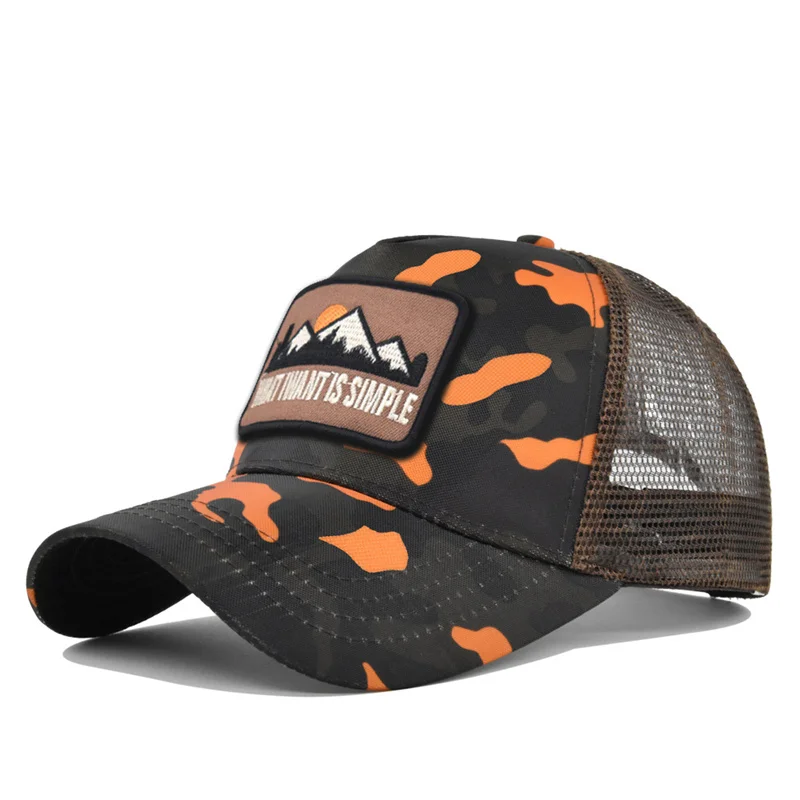 Marken-Netzstoff-Baseballkappe mit Buchstabenstickerei für Damen und Herren, Snapback Sonnenschutz Outdoor Sonnenhut, Dad Trucker Hut, Designer-Kappe – Detail 6