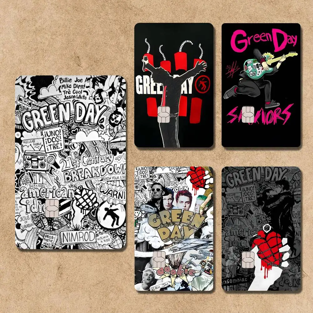 

G-Green Day Band Card Stickers Credit Visa Debit Bank Charge Card Bus Metro Waterproof Sticker Decal Decoration