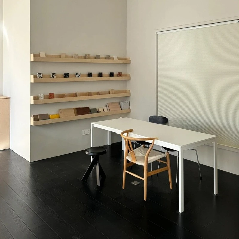 북유럽 미니멀리스트 직사각형 사무실 컴퓨터 책상 자작나무 오션 보드 화이트 회의 테이블 매칭 티 캐비닛 수납장