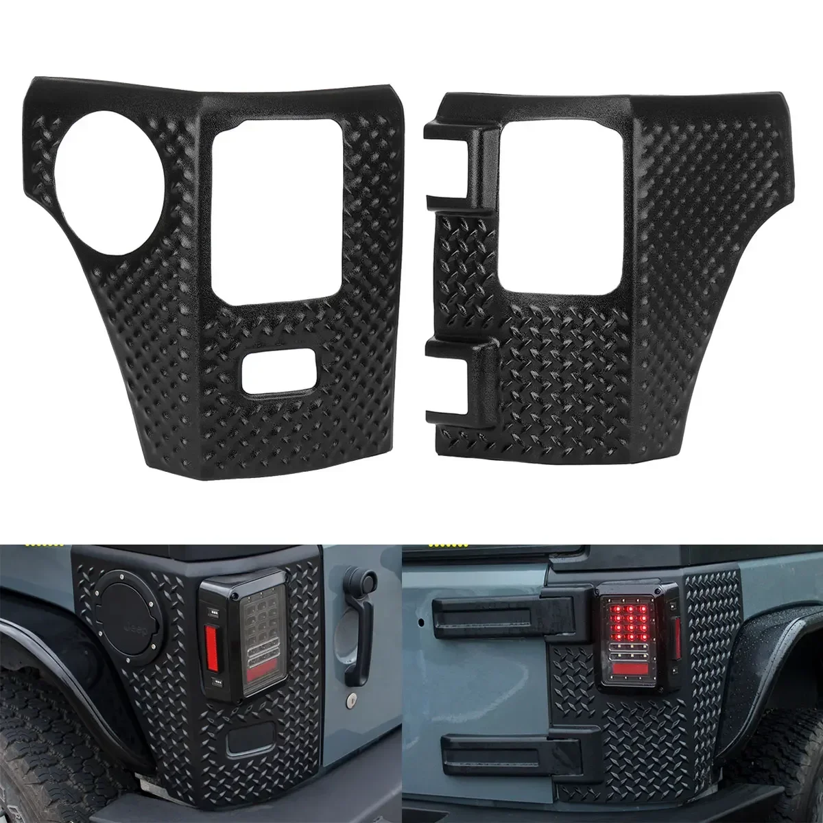 

1 пара задних фонарей, крышка стоп-сигнала для Jeep Wrangler JK 2007-2018, вытяжки, задние угловые стоп-сигналы, защита заднего фонаря