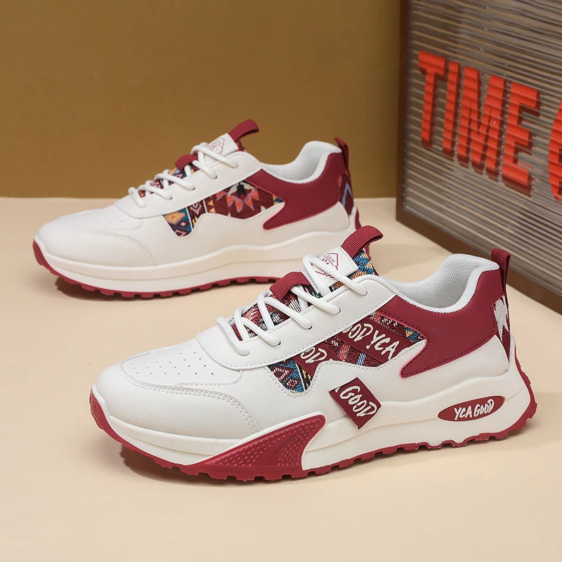 Men's Retro Ethnic Jacquard Splicing Color Block Casual Shoes, All-Match Sneakers For Daily Outfits & Travel