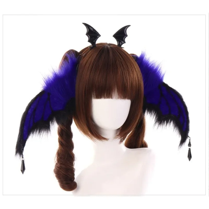 5 Colors Gothic Bat Wings Headband Furry Ears Halloween Costume Props for Anime Stage Performance Comic Con Devil Accessories
