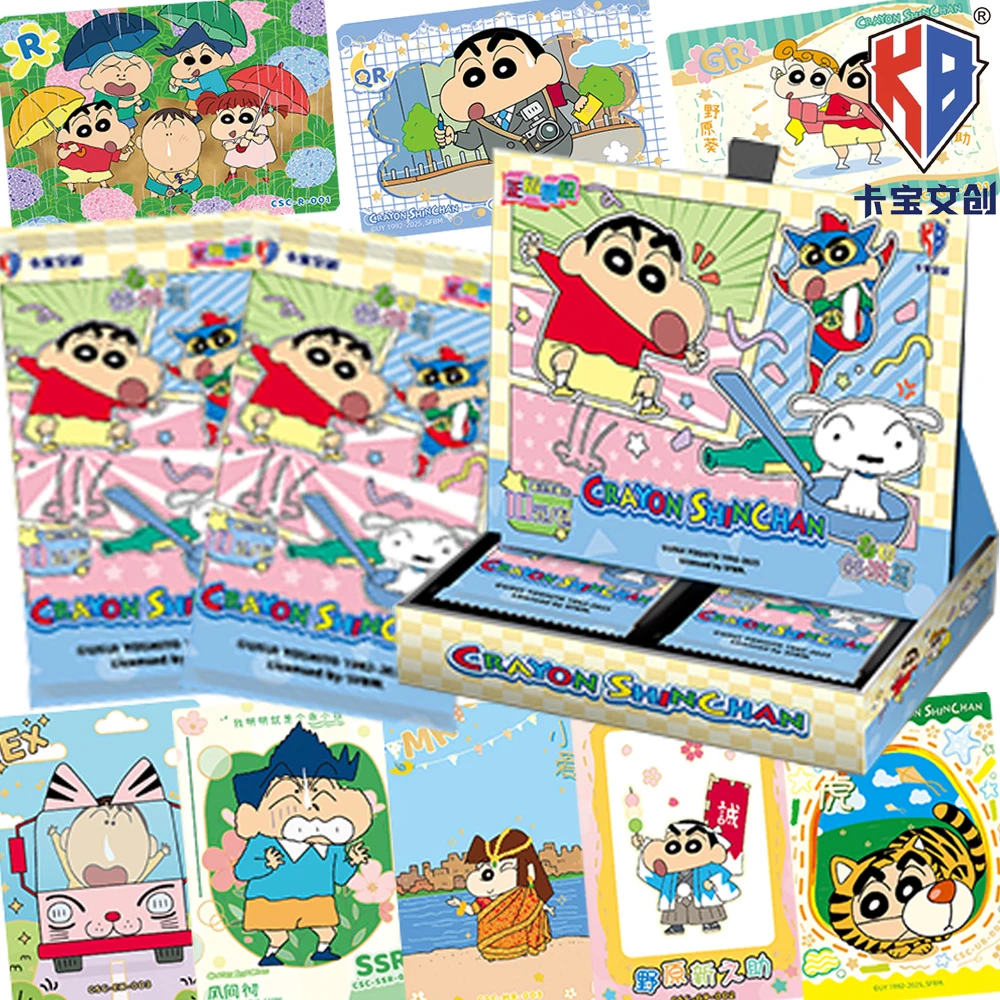 Новые оригинальные коллекционные карты Kabao Crayon Shin-chan для детей, японские классические аниме, милые поздравляющие ежедневные карты с персонажами, подарки