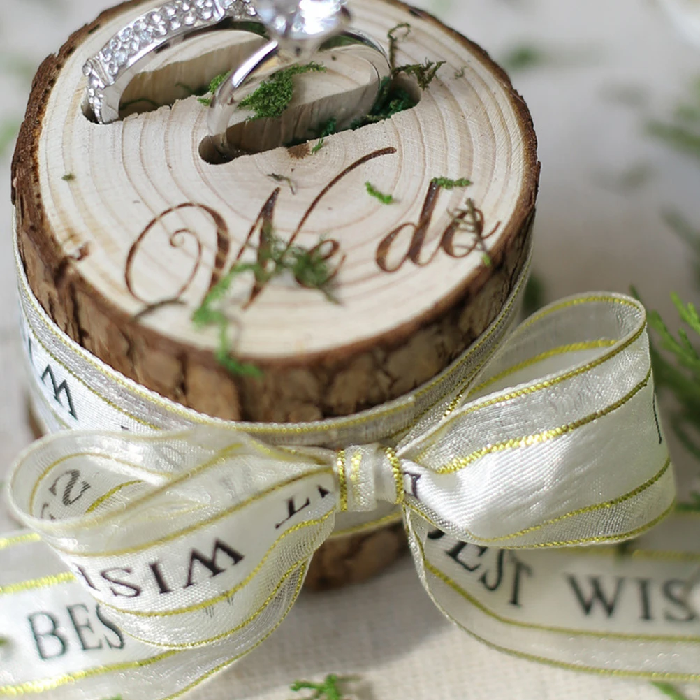 

Wooden Ring Box Holder for Wedding Jewelry Container Case Decorations Rustic Bearer Carrier Rings