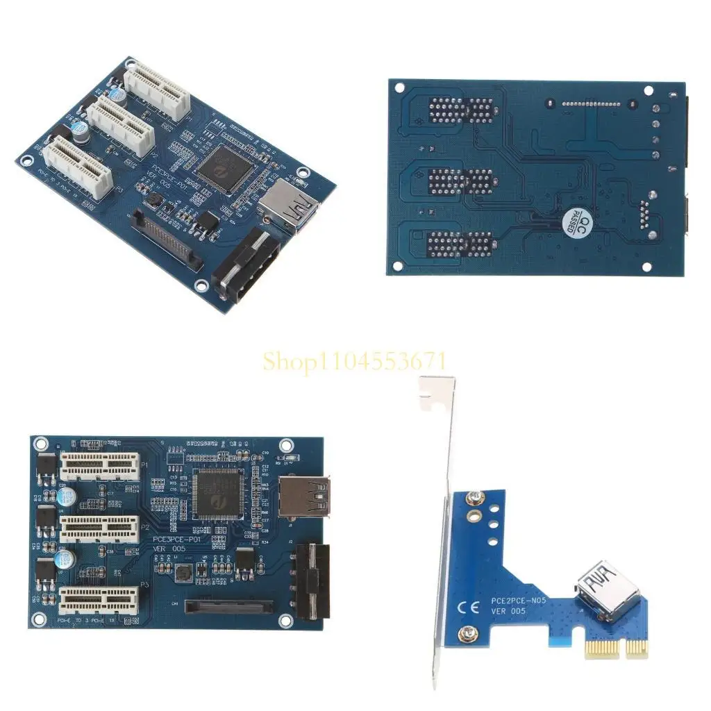 

Best Seller PCI-E to PCI-E Adapter Card PCI-E 1X to 3 Ports PCI Express USB Extender Card and Expansion for Ethereum Mining