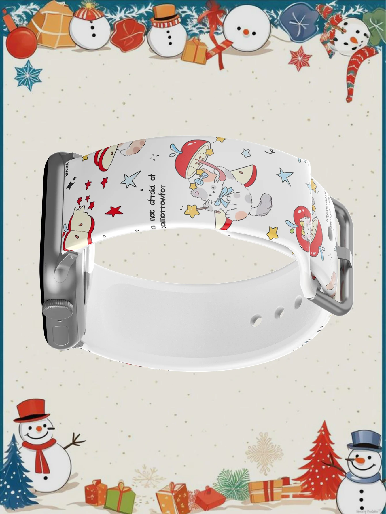 الكرتون التفاح الأحمر القطط لطيف ل سوار ساعة يد آبل 45 مللي متر 44 40 41 38 42 مللي متر سوار iWatch سلسلة 7 6 3 se 8 9 10 11 الترا 3 49 مللي متر #5