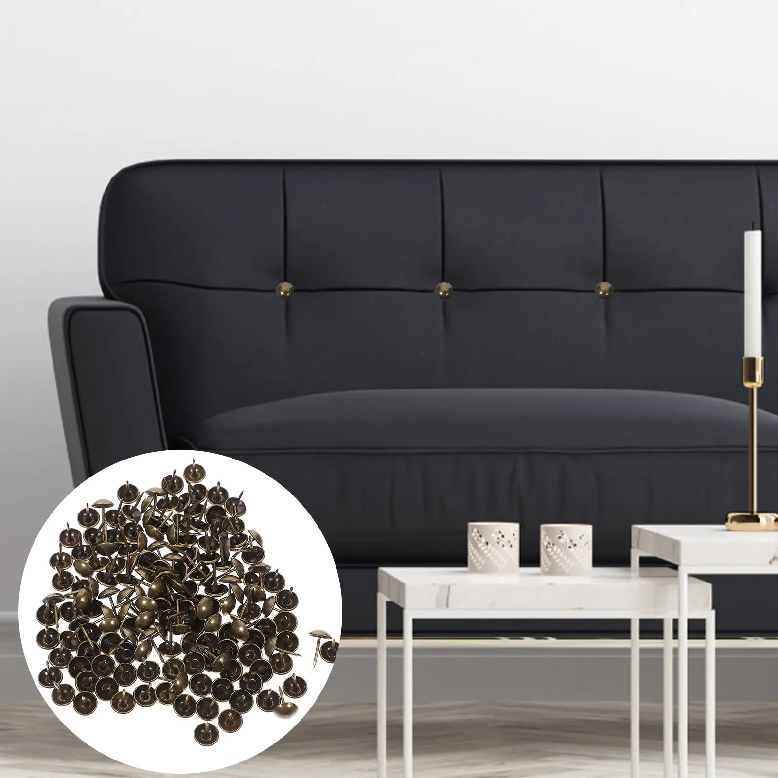 

100Pcs Premium Smooth Surface Upholstery Tacks Retro Iron Decorative Push Pins for Wood Crafts Furniture DIY Home Decor