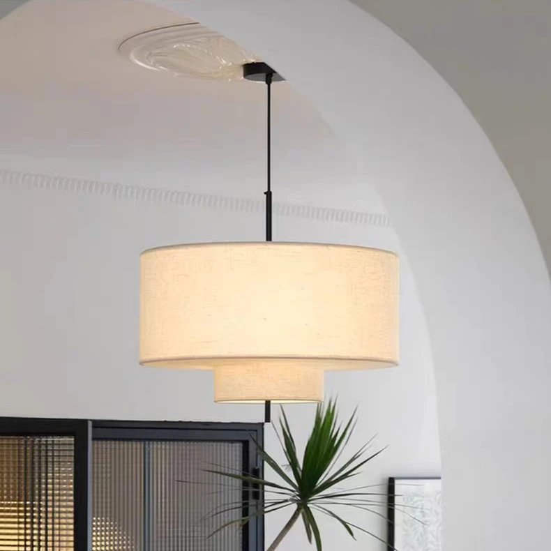 

Fabric LED Pendant Lights Japan Living Room Bedroom Indoor Lighting Farmhouse Hanging Lamps for Restaurant Shop Bar Home Decor