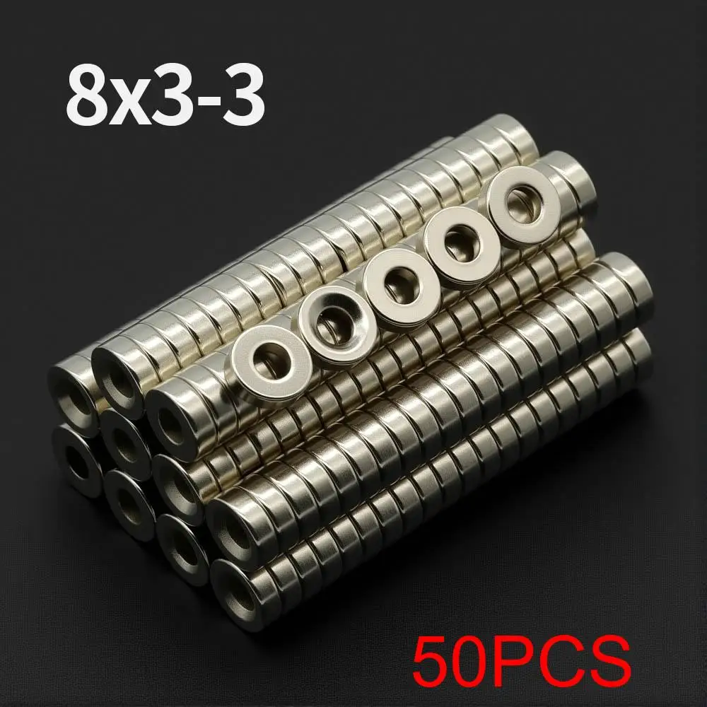 Leistungsstarker Neodym-Magnet mit Löchern N35 NdfeB Permanentmagnet imanes Runde superstarke Kühlschrankmagnete DIY 12x3-3mm 10x3-3