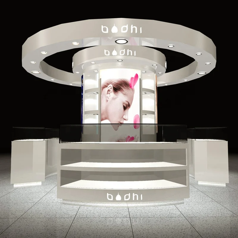 (Customized) custom perfume display mall kiosk perfume shop display showcase