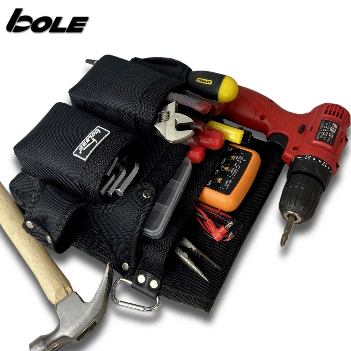 BOLE Electrician Special Kit Multifunctional Maintenance Installation Canvas Large Tool Bag Work  Multifunctional Waist Bag