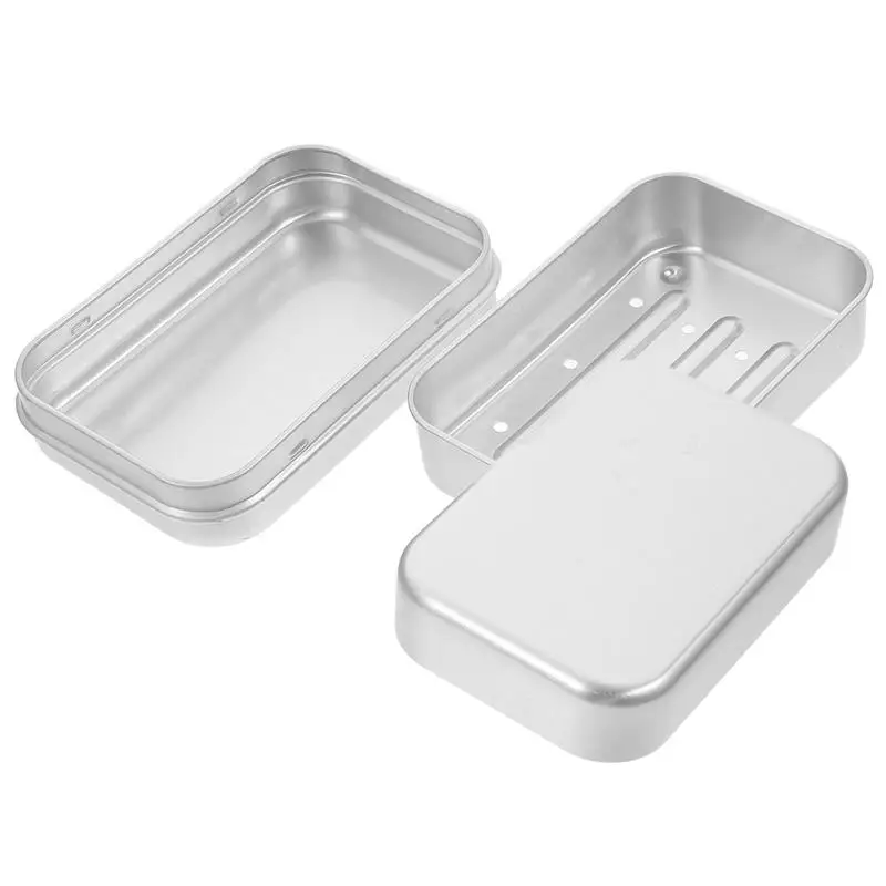 Aluminum Soap Storage Box Travel Soap Case Bathroom Soap Plate Shower Soap Container With Drain Cover