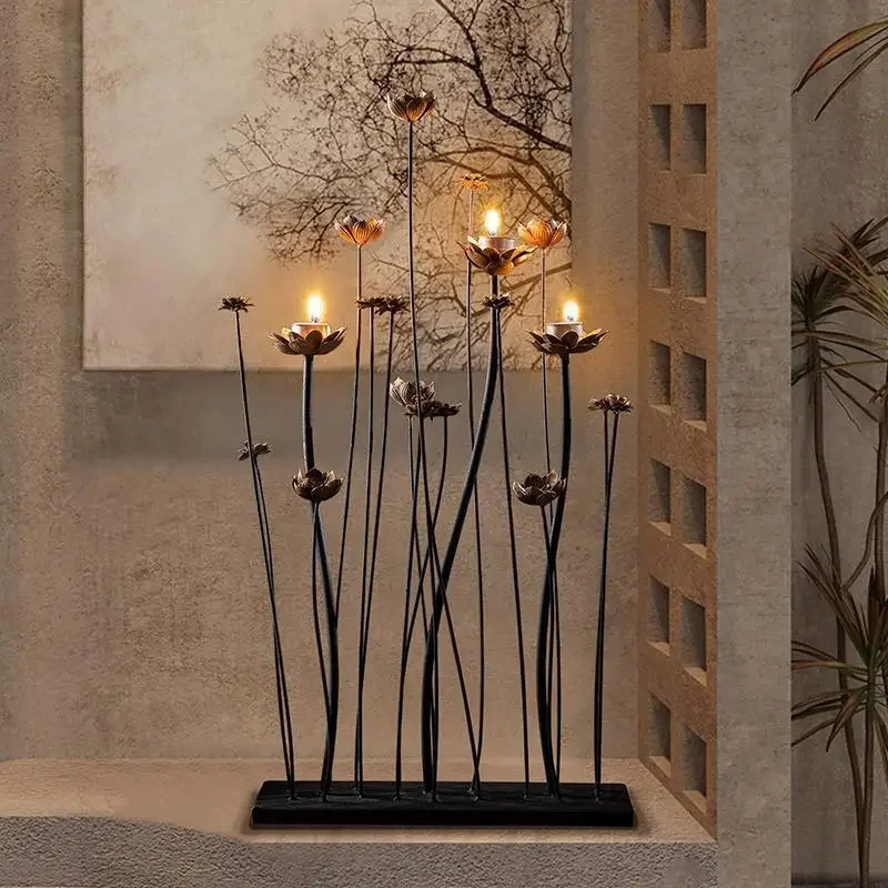 Vintage candlestick scented candle household romantic ornament candle holder ornament