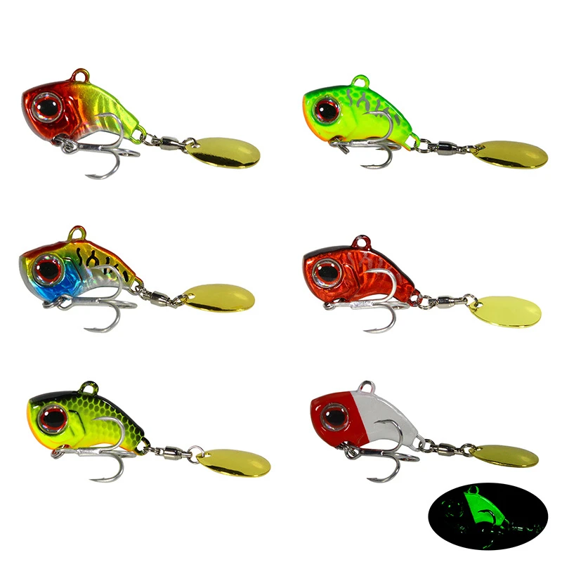 Fishing Lures Metal Wobble Rotating Vibration Sequin Baits Artificial Hard Spinner Spoon Lure Swimbait for Walleye Bass Trout